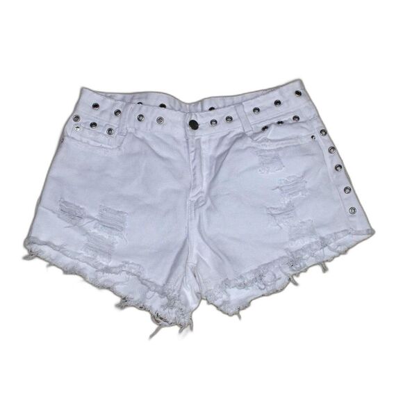 TwentyFourSeven White Cut Off Denim Shorts Size 38 EU/ 8 US - Picture 1 of 13